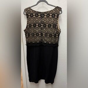 Chic Black Lace Midi Dress by Grayson. Size 16. EUC.